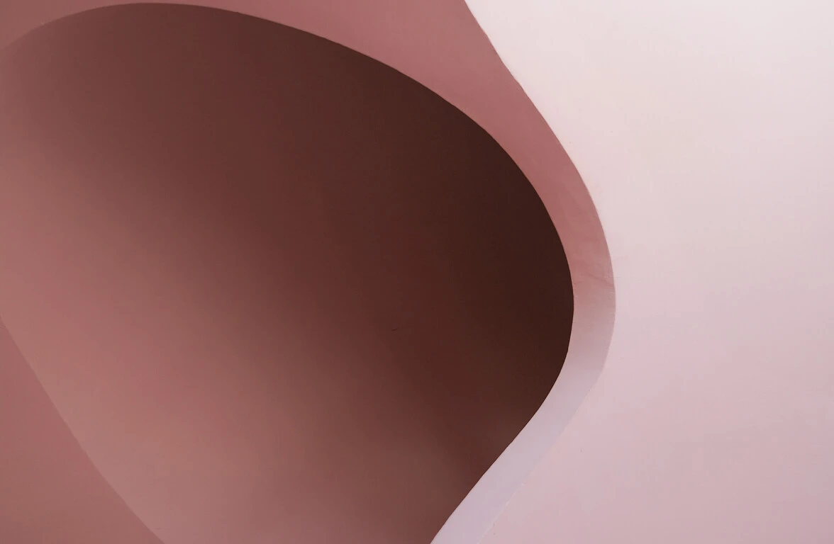 Palais Bulle Cannes arche bulle rose incurvée montrant un détail sculptural du plafond intérieur de la villa
